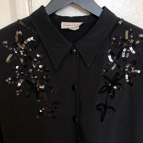 ✨ Vintage Sequined Blouse ✨ - Picture 4 of 8